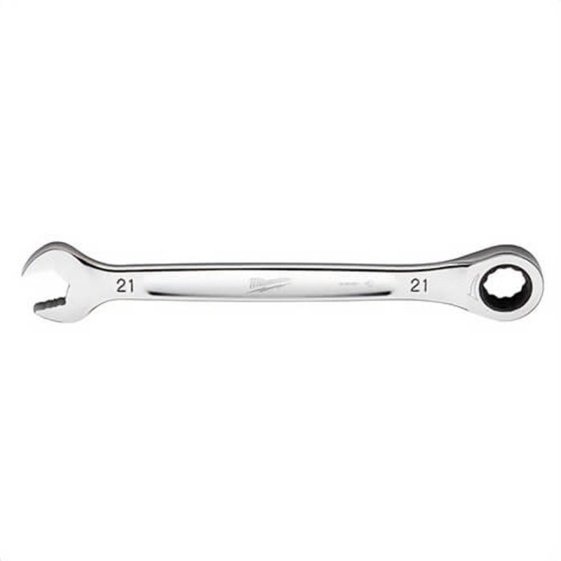 Milwaukee 45-96-9321 Ratcheting Standard Length Combination Wrench, 21 mm Wrench, 12 Points, Steel