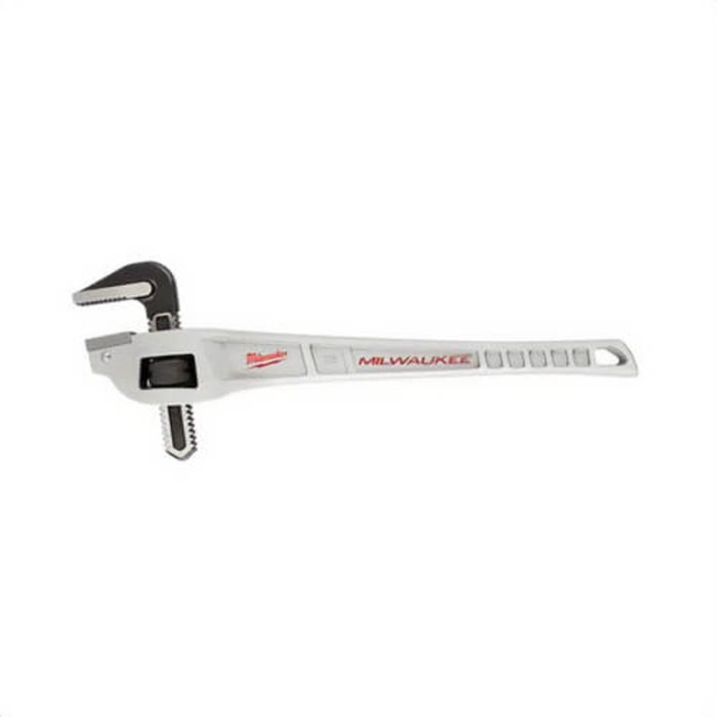 Milwaukee 48-22-7185 Offset Pipe Wrench, 6-3/4 in Pipe, 18 in OAL, Serrated Jaw, Aluminum Handle
