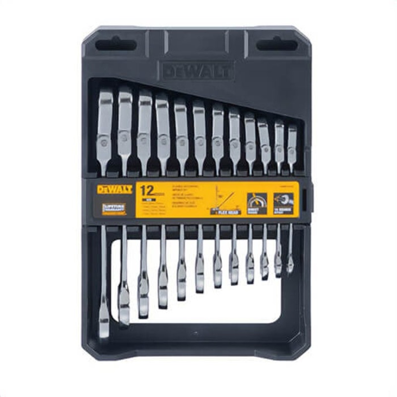 DeWALT DWMT19229 Flex Head Ratcheing Metric Wrench Set, 12 pc