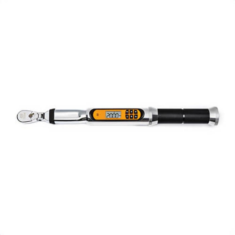 Gearwrench 85194 120XP Flex Head Electronic Torque Wrench with Angle, 1/4 in Drive, 2 to 20 ft-lb, Ratcheting Head