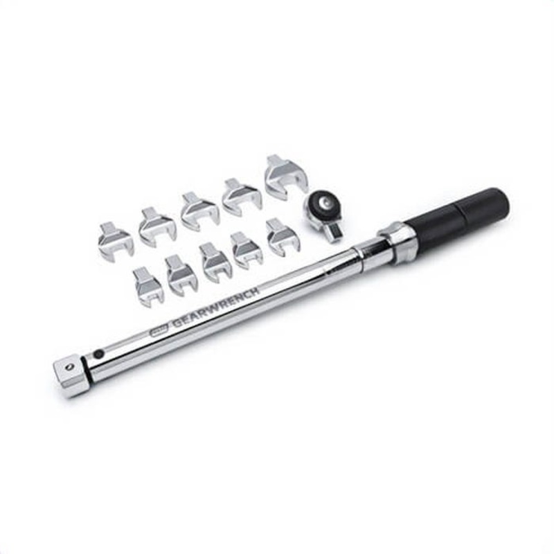 Gearwrench 89452 Interchangeable Open End Torque Wrench Set, 12 pc, Polished Chrome