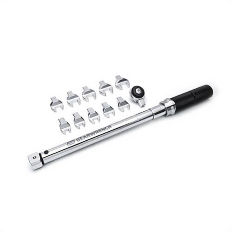 Gearwrench 89453 Interchangeable Open End Torque Wrench Set, 12 pc, Polished Chrome