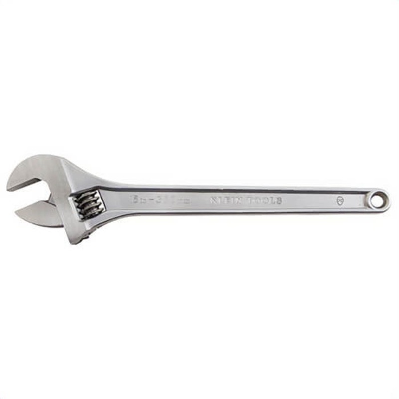 Klein 506-15 Adjustable Wrench Standard Capacity, Alloy Steel, Chrome, 15 in
