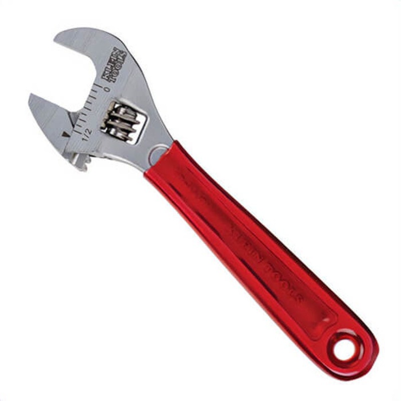 Klein D506-4 Adjustable Wrench, Plastic Dipped, 4 in, 0.5 in Jaw
