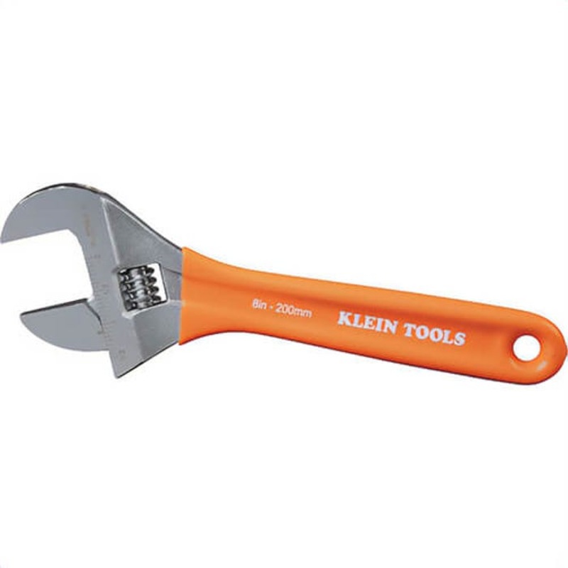 Klein O5098 Extra-Wide Jaw Adjustable Wrench, 6140 Forged Steel, 8 in