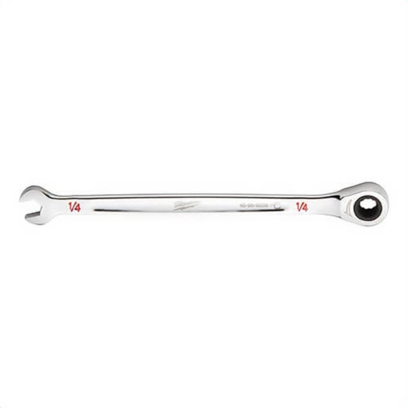 Milwaukee 45-96-9208 Ratcheting Standard Length Combination Wrench, 1/4 in Wrench, 12 Points, Steel