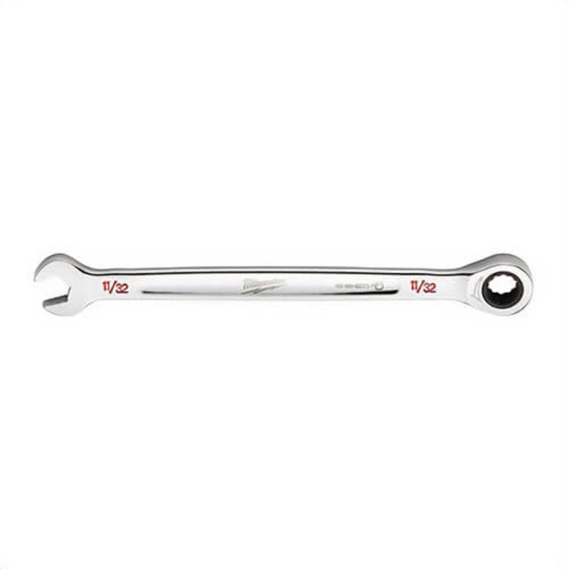 Milwaukee 45-96-9211 Ratcheting Standard Length Combination Wrench, 11/32 in Wrench, 12 Points, Steel