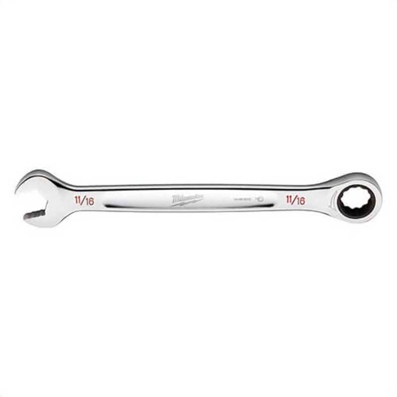 Milwaukee 45-96-9222 Ratcheting Standard Length Combination Wrench, 11/16 in Wrench, 12 Points, Steel