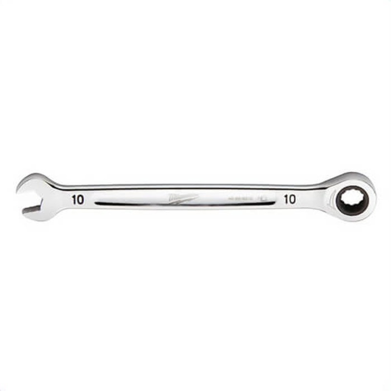 Milwaukee 45-96-9310 Ratcheting Standard Length Combination Wrench, 10 mm Wrench, 12 Points, Steel