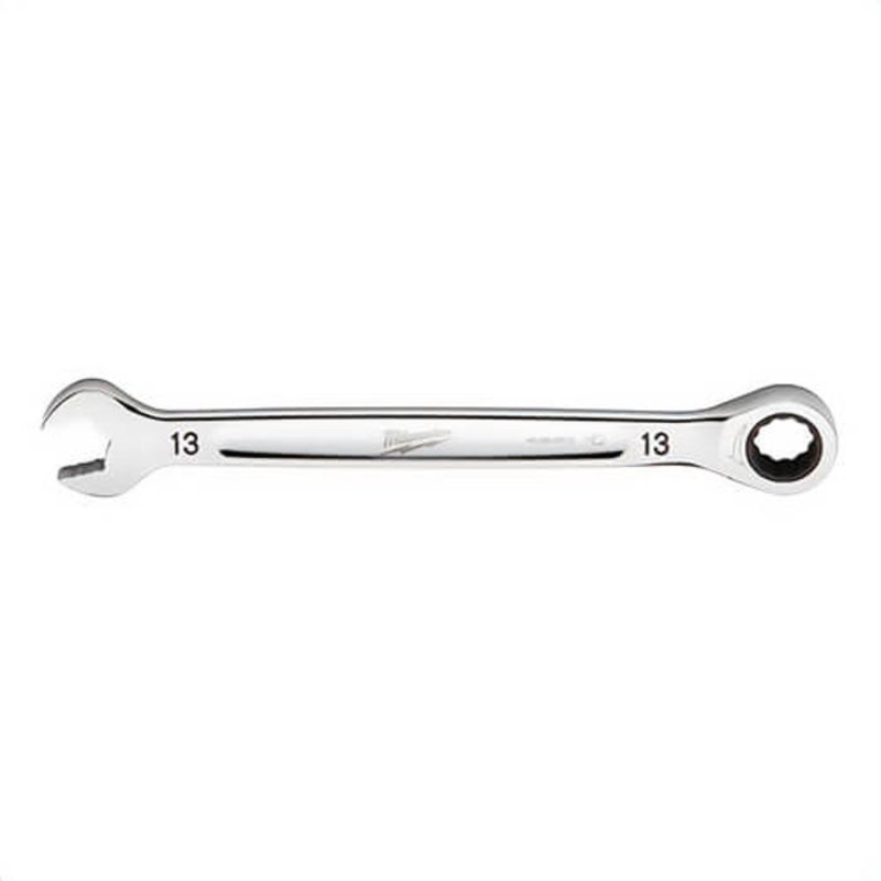 Milwaukee 45-96-9313 Ratcheting Standard Length Combination Wrench, 13 mm Wrench, 12 Points, Steel