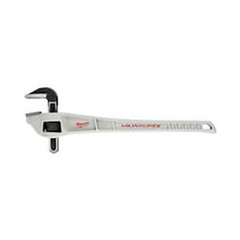 Milwaukee 48-22-7182 Straight Offset Pipe Wrench, 8 in Pipe, 24 in OAL, Serrated Jaw, Aluminum Handle