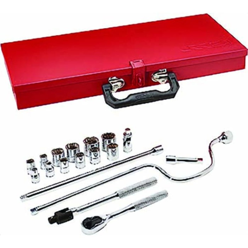 Urrea 5200AC Socket and Accessory Set, 19 pc, 3/8 in