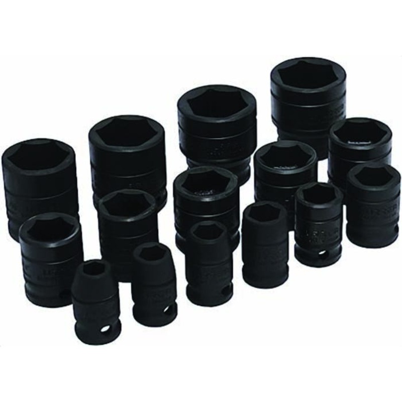 Urrea 74104 Imp Socket Set, Standard 1/2 in, 15 pc