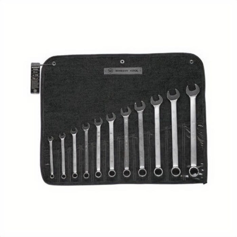 WrightGrip 711 Combination Wrench Set, 11 pc, 3/8 to 1 in, Polished Chrome