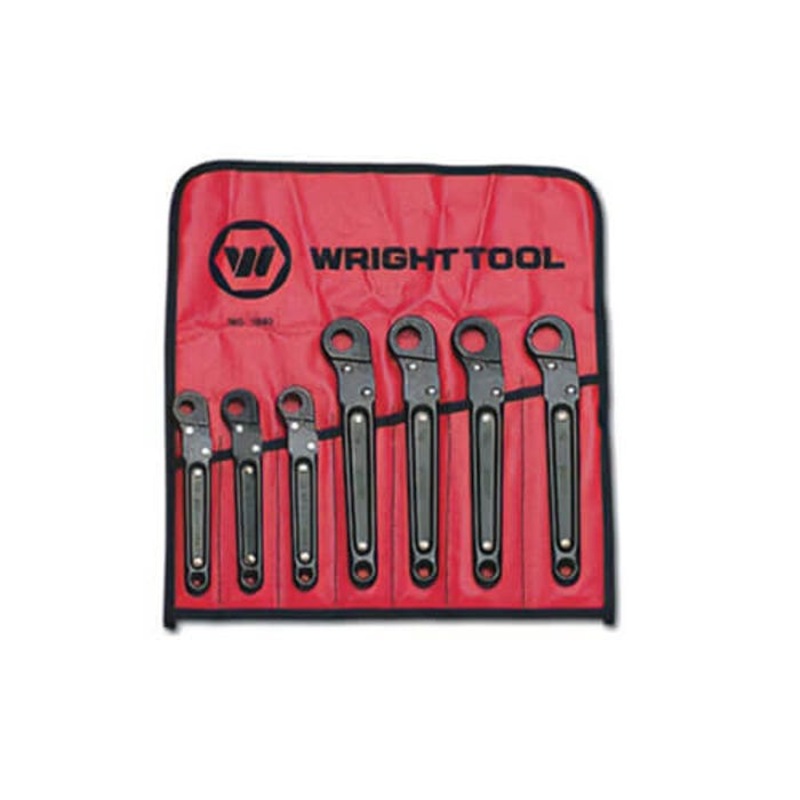 Wright 1640 Tool Ratcheting Flare Nut Wrench, 7 pc