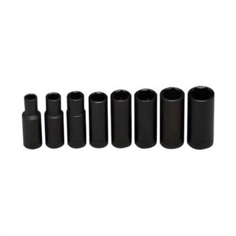 Wright 314 Impact Socket Set, 8 pc, Alloy Steel, Black Oxide