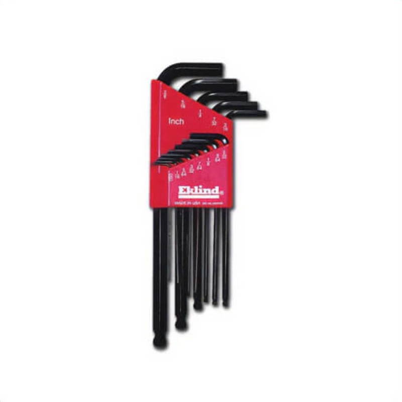 Wright Eklind Ball-Hex-L 9E13213 Hex Set with Holder, 13 pc, 0.05 to 3/8 in Hex, Ball Hex Drive, Short/Long Arm Handle, Alloy Steel
