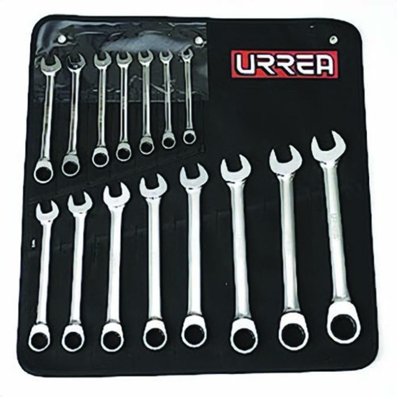 Urrea 1201CM Wrench Set, Standard Ratch Comb, 12 pc