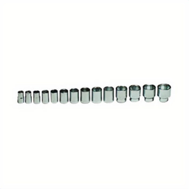 Wright 419 Socket Set, Imperial, 6 Points, 1/2 in Drive, 14 pc