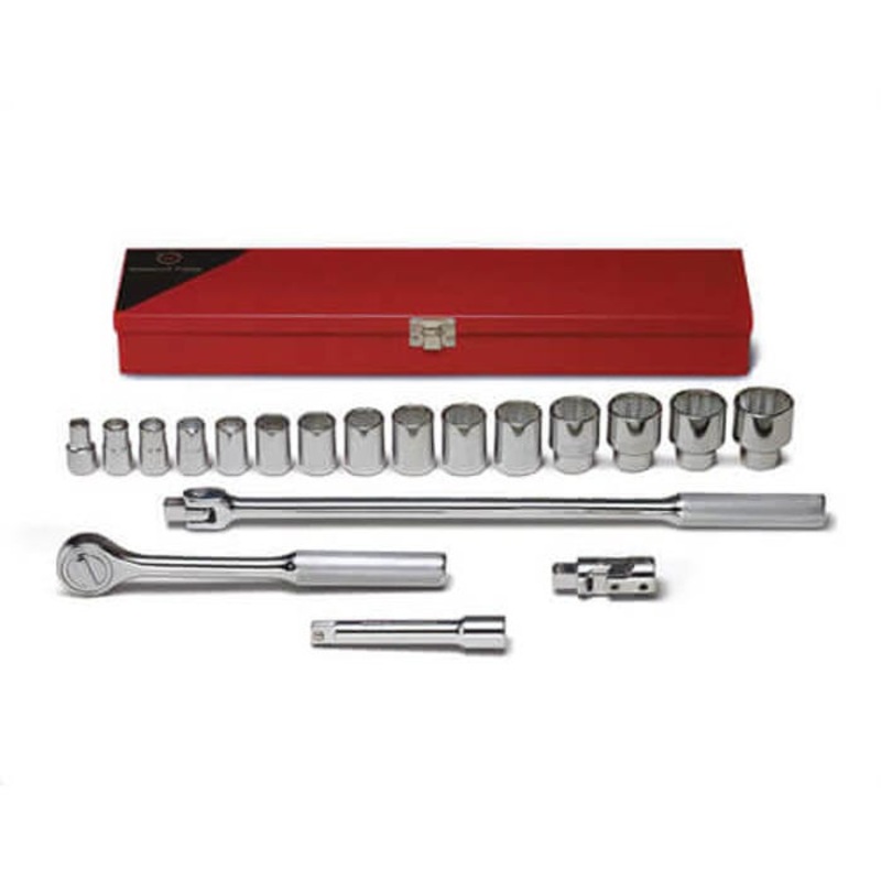 Wright 618 Tool Metal Boxed Set, 3/4 in Drive, 19 pc