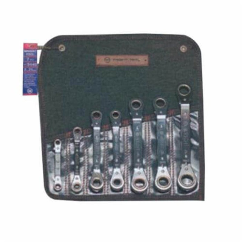 Wright 9446 Magnetic Ratcheting Reversible Box End Wrench Set, 7 pc, 7 x 8 to 19 x 21 mm