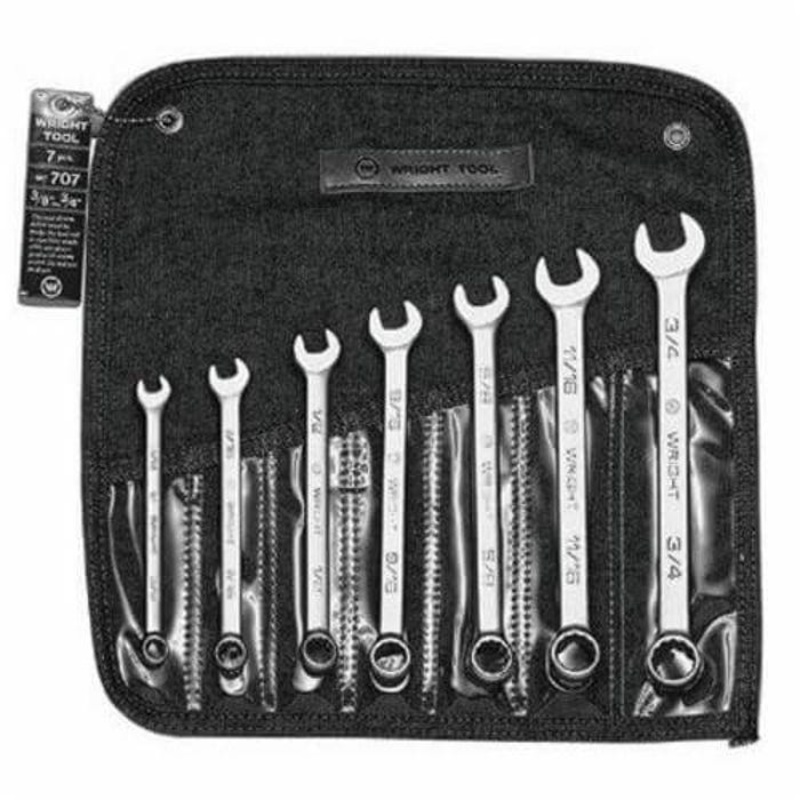 WrightGrip 707 Combination Wrench Set, 7 pc, 3/8 to 3/4 in