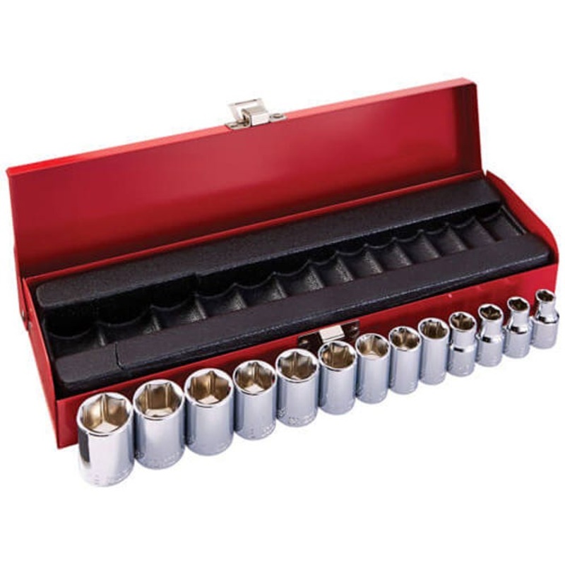 Klein 65506 Socket Wrench Set, 6 Points, 3/8 in Drive, 13 pc