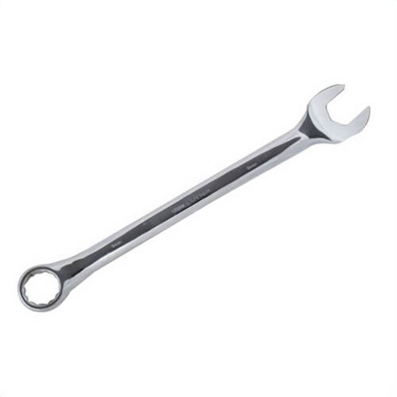 Urrea 1238M Combination Wrench, Metric, 38 mm, 12 Points, 511.2 mm OAL, Alloy Steel, Polished Mirror, GGG-W-636, ASME B107-100, SAE A S954