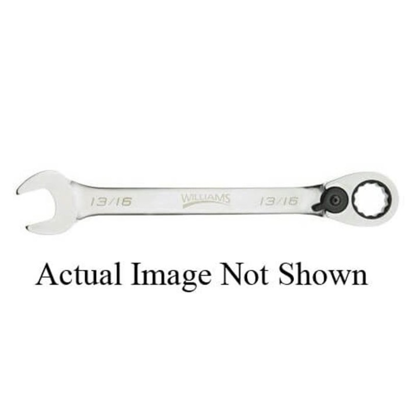 Williams JHW1216RC Combination Wrench, Reversible, Imperial, 1/2 in Wrench Opening, 12 Points, 7 in OAL, 1-1/32 in Open End Width