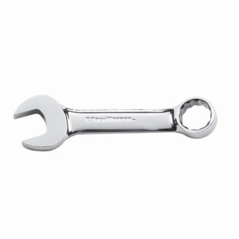 GearWrench 81626 Combination Wrench, Open End Stubby Length, Imperial, 1/2 in Wrench Opening, 12 Points, 4.268 in OAL, 15 Offset