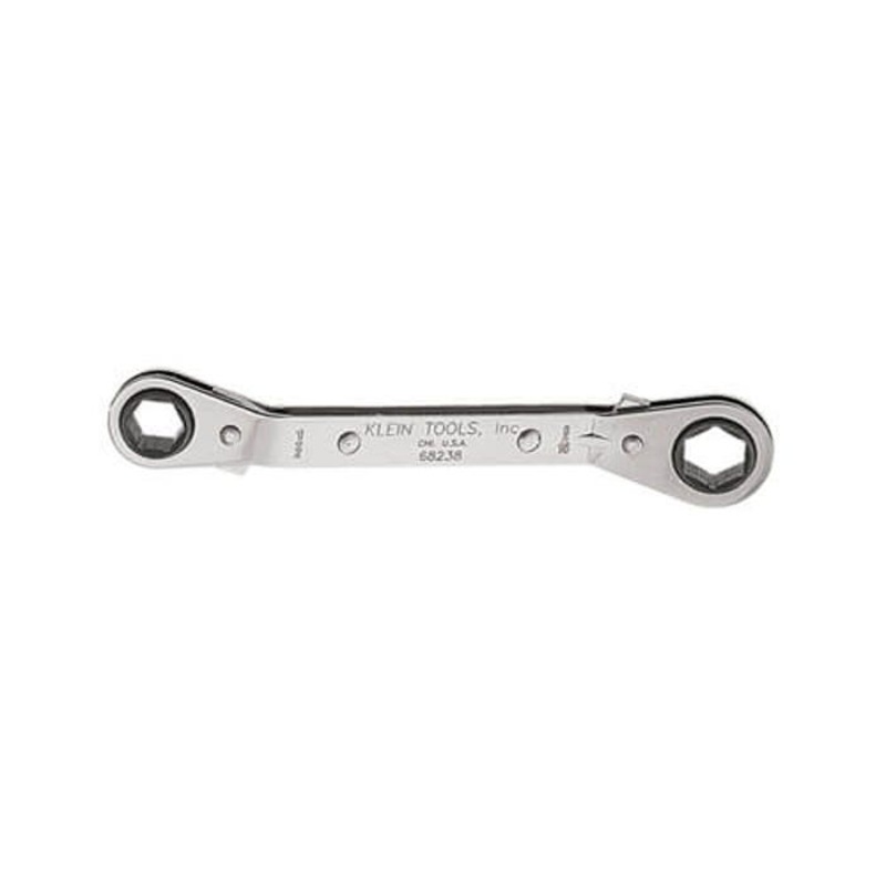 Klein 68238 Box Wrench, Measurement System: SAE, Offset/Ratcheting/Reversible/Spline Wrench, 1/2 x 9/16 in Wrench Opening, 6 points, 6-3/4 in OAL