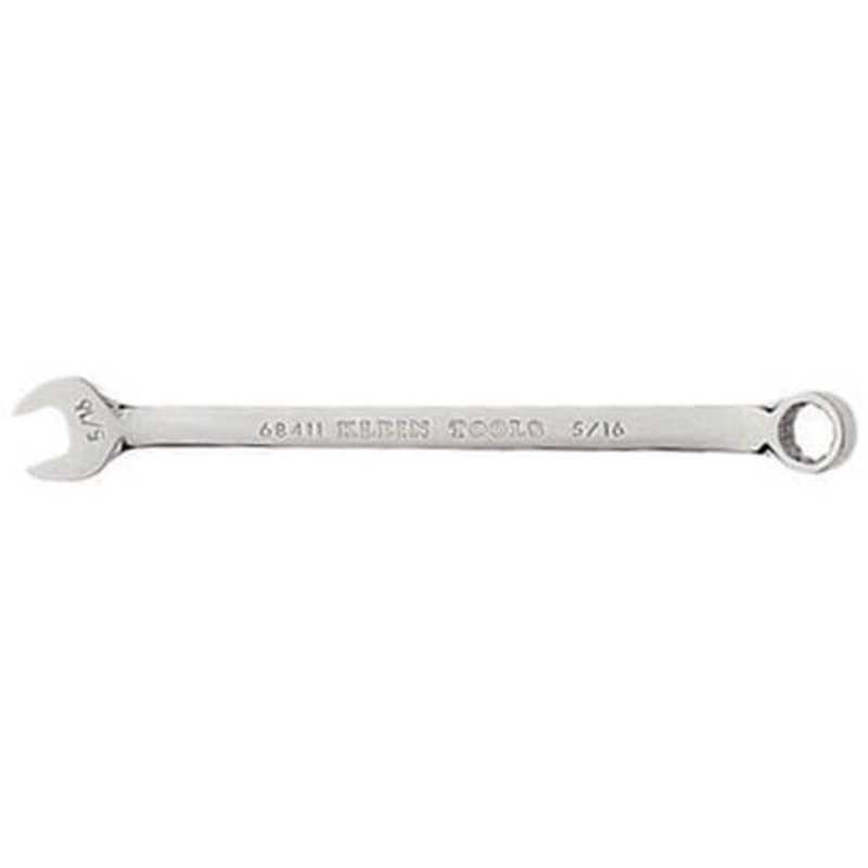 Klein 68411 Combination Wrench, 5/16 in Wrench, 12 Points, 15 Offset, 4-3/8 in OAL, Forged Alloy Steel, Polished Chrome/Nickel Plated