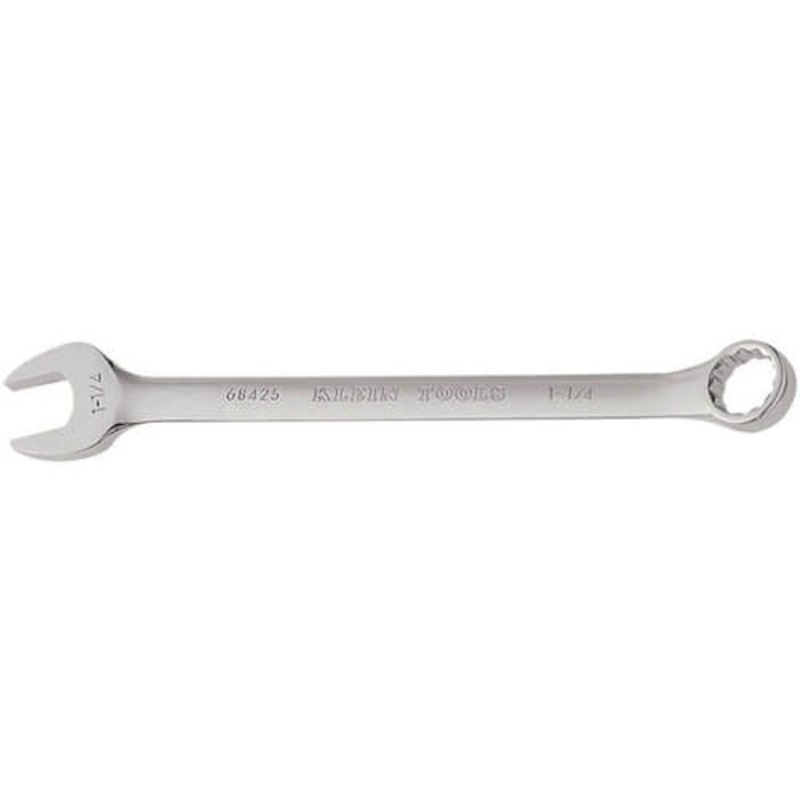 Klein 68425 Combination Wrench, 1-1/4 in Wrench, 12 Points, 15 Offset, 16-1/4 in OAL, Forged Alloy Steel, Polished Chrome/Nickel Plated