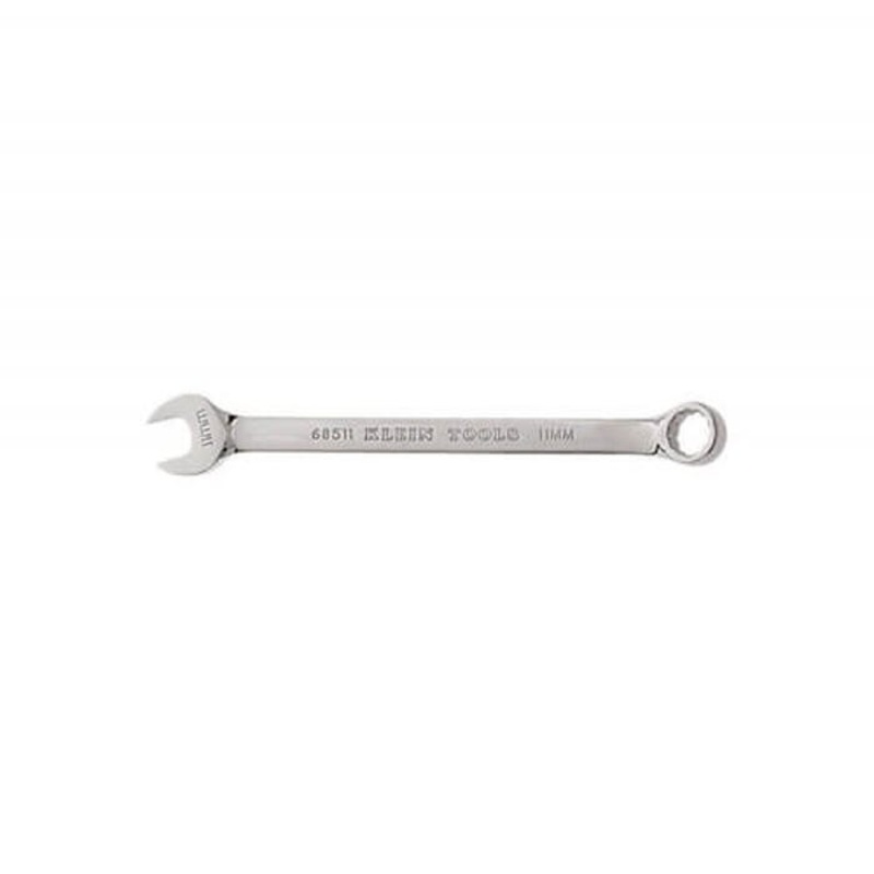 Klein 68511 Combination Wrench, 11 mm Wrench, 12 Points, 15 Offset, 6-1/2 in OAL, Forged Alloy Steel, Polished Chrome/Nickel Plated