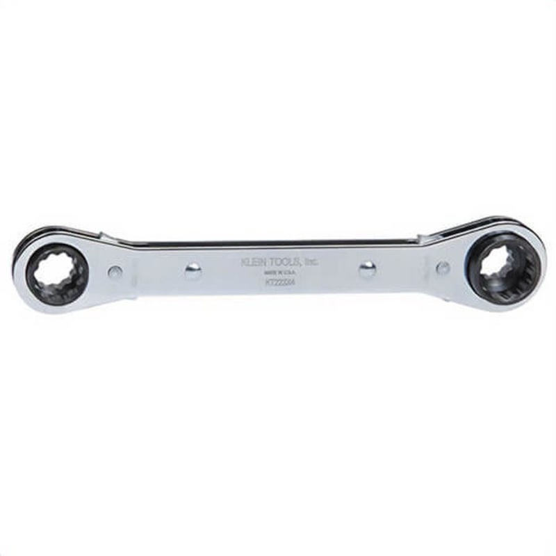 Klein KT223X4 Box Wrench, 4-in-1 Combination Ratcheting, Series: Lineman's, Imperial, 1/2 to 3/4 in Wrench Opening, 12 points, 9 in OAL