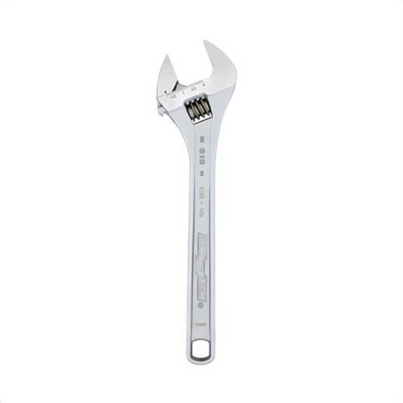 Channellock 815 Adjustable Wrench, 1-1/2 in, Polished Chrome, 15 in OAL, Chrome Vanadium Steel Jaw, Alloy Steel Body, ANSI