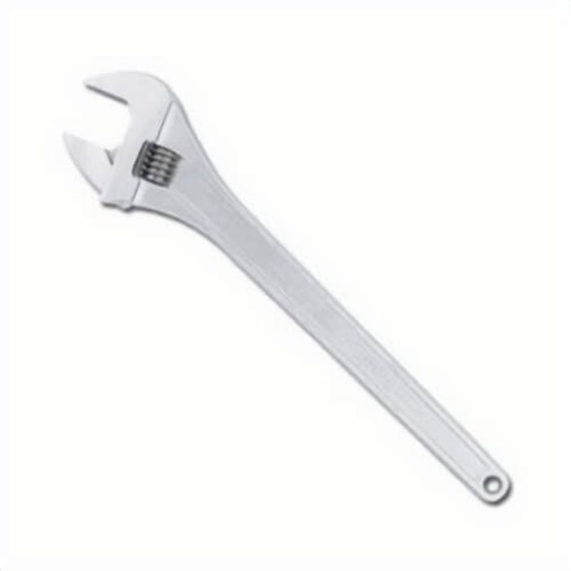 Channellock 824 Uninsulated Adjustable Wrench, 2.44 in, Polished Chrome, 24 in OAL, Chrome Vanadium Steel Body, Chrome Vanadium Steel