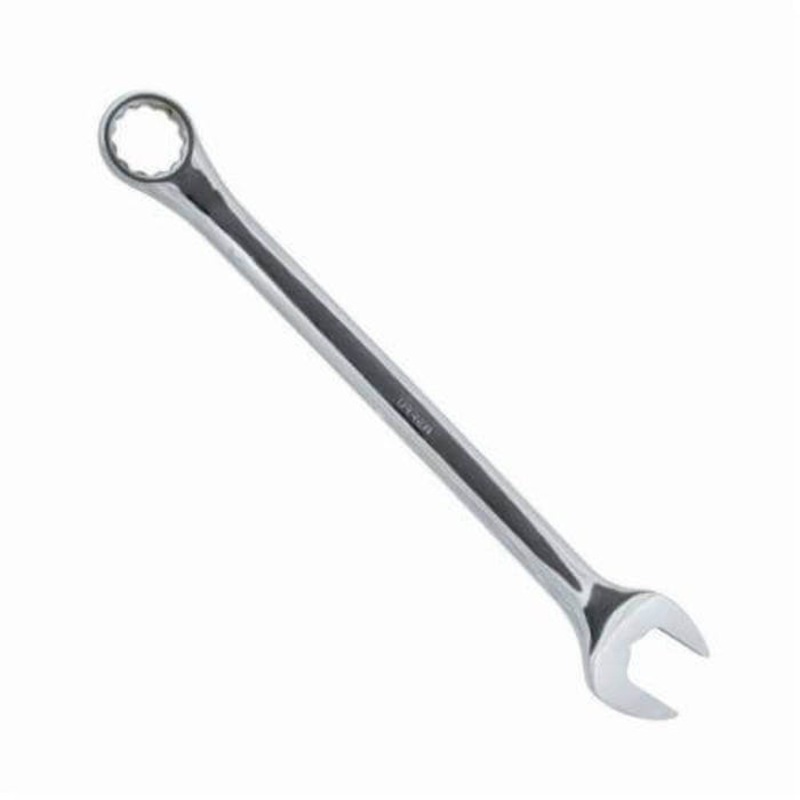 Urrea 1256 Combination Wrench, 1-3/4 in, 12 Points, 15 Offset, 24-3/4 in OAL, Forged Alloy Steel, Polished Chrome/Nickel Plated