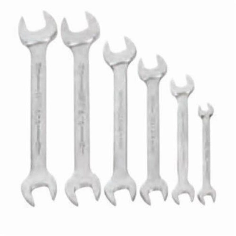 Williams MWS-26 Double Head Open End Wrench Set, Metric, 6 pc, 7 x 8 to 17 x 19 mm, Satin Chrome