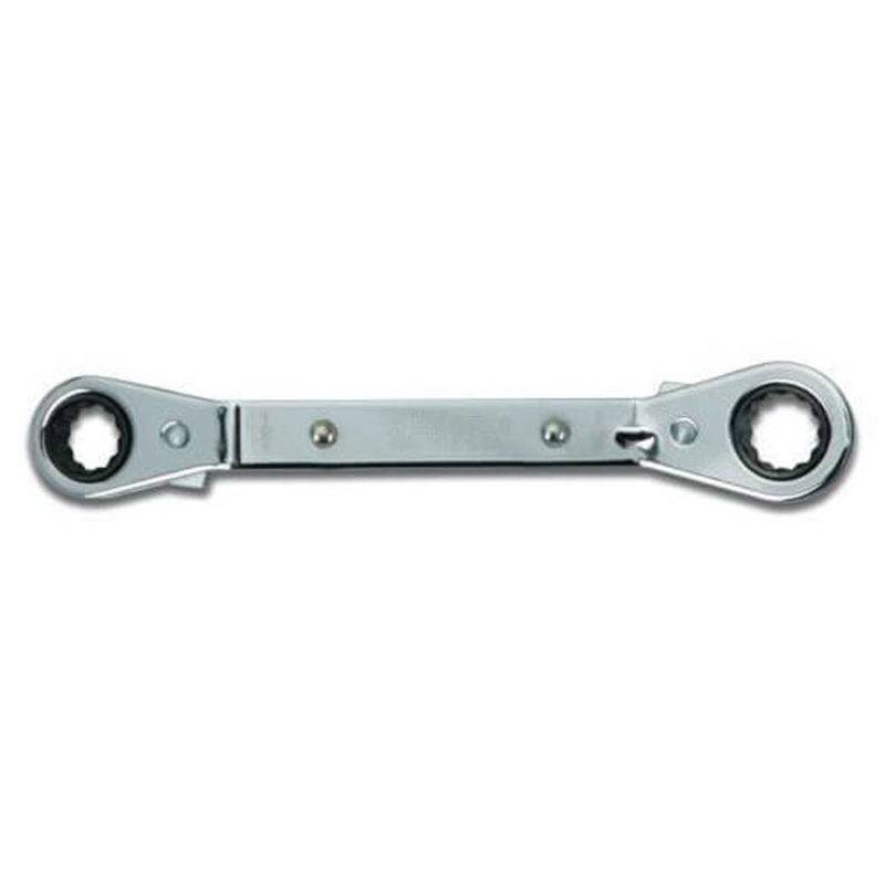 Williams RBO-810 Double Head Box End Wrench, 1/4 x 5/16 in, 12 Points, 25 Offset, 4-1/4 in OAL, High Polished Chrome
