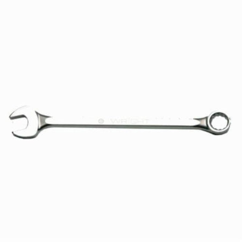 WrightGrip 1118 Flat Stem Combination Wrench, 9/16 in, 12 Points, 15 Offset, 7-15/16 in OAL, Satin, ASME B107.100