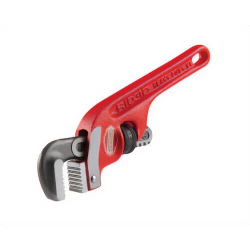 Ridgid 31050 Heavy-Duty End Pipe Wrench E-6, 3/4 in Pipe, 6 in OAL, Floating Forged Hook Jaw, Cast Iron Handle