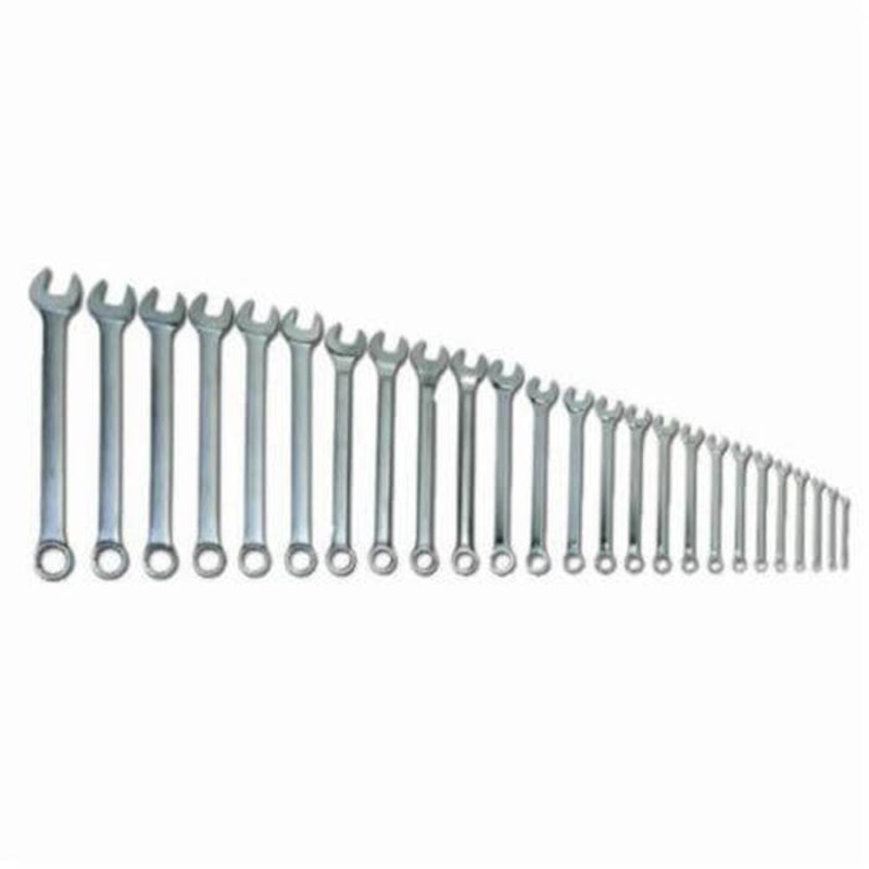 Williams WS-1190SCA Supercombo Combination Wrench Set, Imperial, 26 pc, 1/4 to 2 in, Satin Chrome