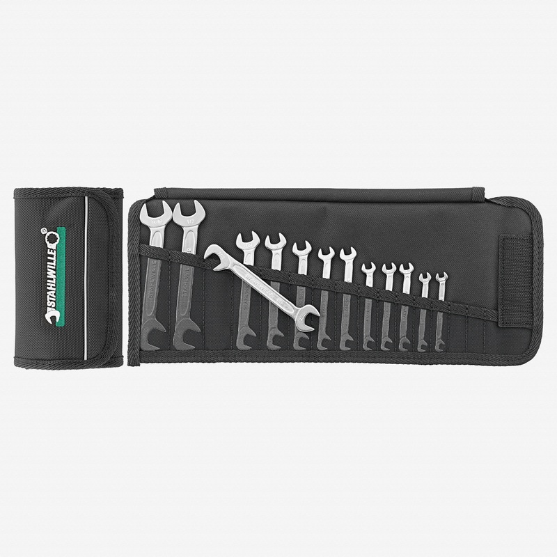 Stahlwille 12a/13 Small double open ended Spanner Electric Set, in roll-up wallet