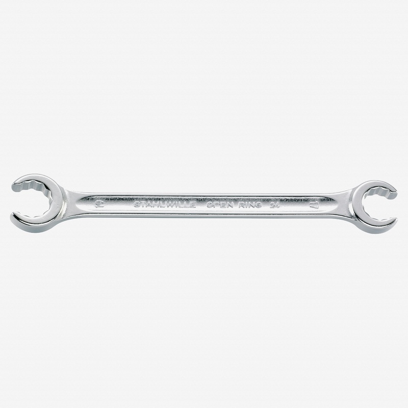 Stahlwille 24a Double Ended Open Ring Bi-hexagon (12-point) Flare Nut Spanner, Angled, 3/4" x 1"