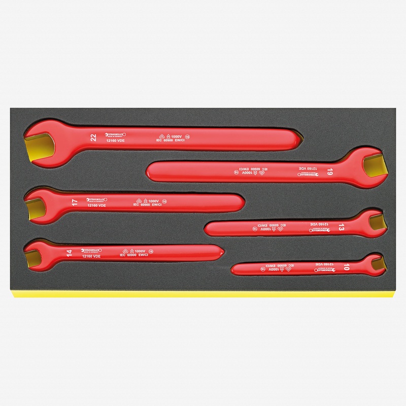 Stahlwille TCS 12160 VDE Single ended open-jaw Spanner 6 pcs. in TCS inlay