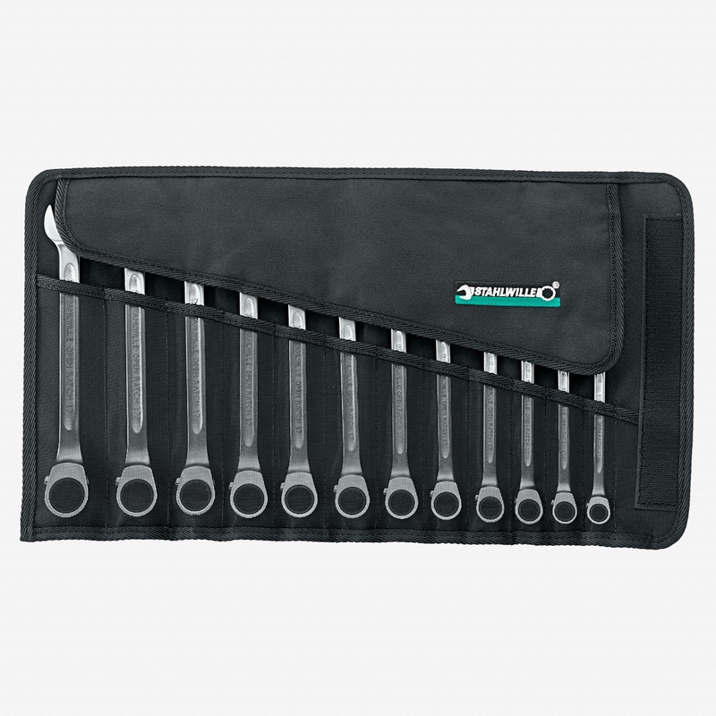 Stahlwille 17/12 OPEN RATCH Combination Ratcheting Spanner Set, Metric, 12 Pieces, 12 Point