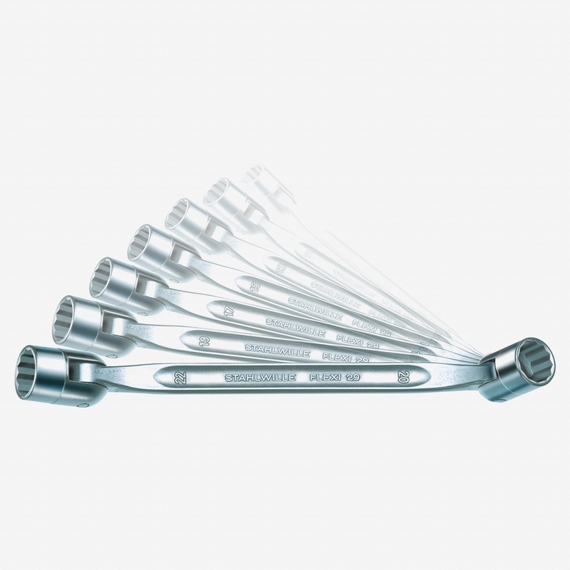 Stahlwille FLEXI 29/7 Double-ended Flexi-joint Spanner Set, Metric, 8x9 - 20x22 mm, 7 Pieces