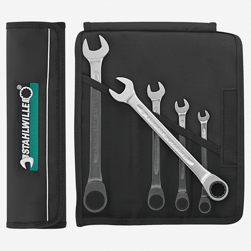 Stahlwille 17F/5 OPEN RATCH Combination Ratcheting Spanner Set, Metric, 5 Pieces, 12 Point