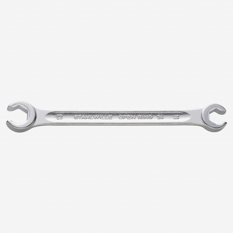 Stahlwille 24 Double Ended Open Ring Flare Nut Spanner, Angled, 10 x 11 mm